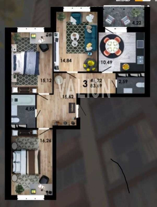 Продам 3-кімн. квартиру ЖК Місто квітів, вул. Тираспольська, м. Сирець Киев - изображение 6