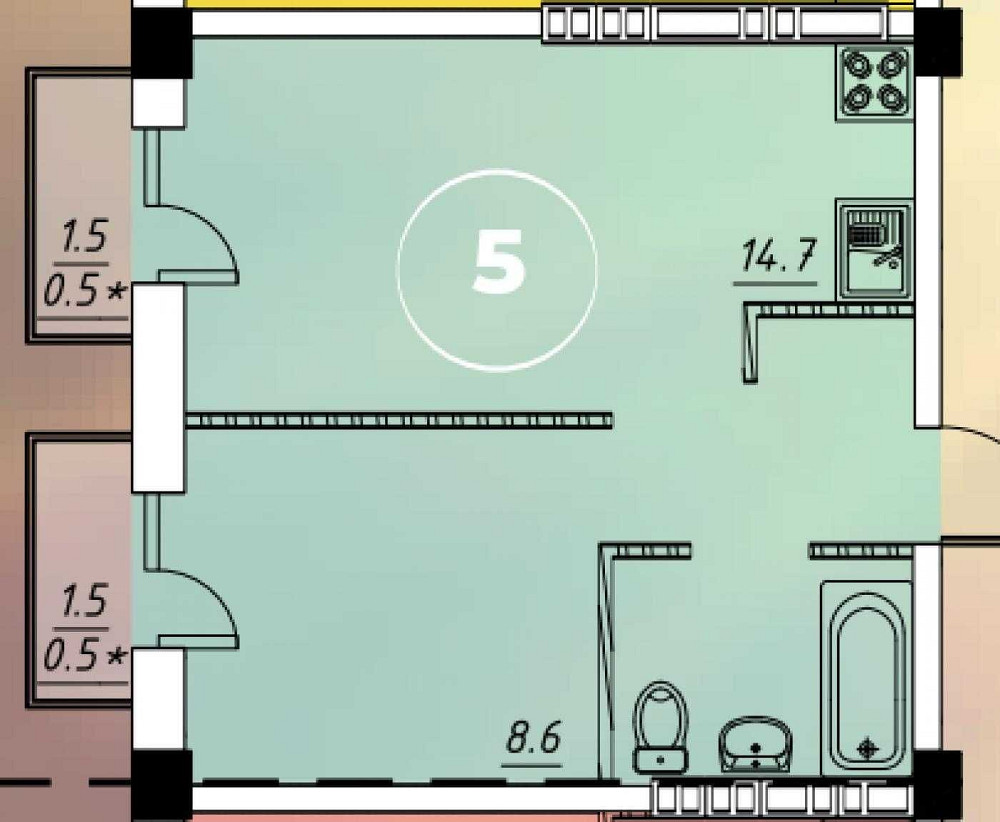 1к. квартира 35м2 Via Roma Одеса - зображення 2