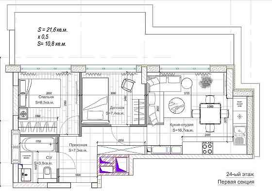 2х квартира на пл. Толбухина / Манхеттен, с ремонтом, терраса Одесса