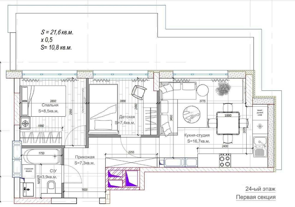 2х квартира на пл. Толбухина / Манхеттен, с ремонтом, терраса Одесса - изображение 2