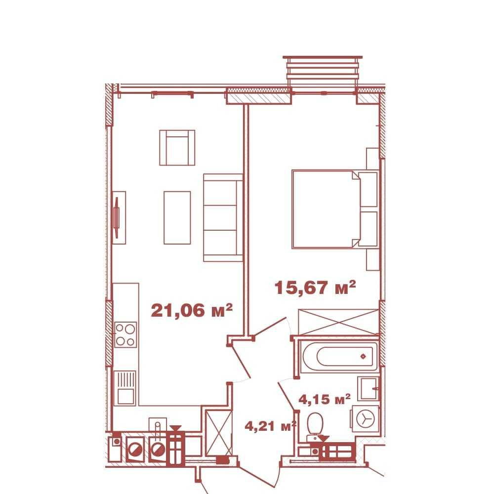 1-кімн. квартира. Готова до ремонту. ЖК «Crystal Avenue». 4 черга Петропавлівська Борщагівка - зображення 2