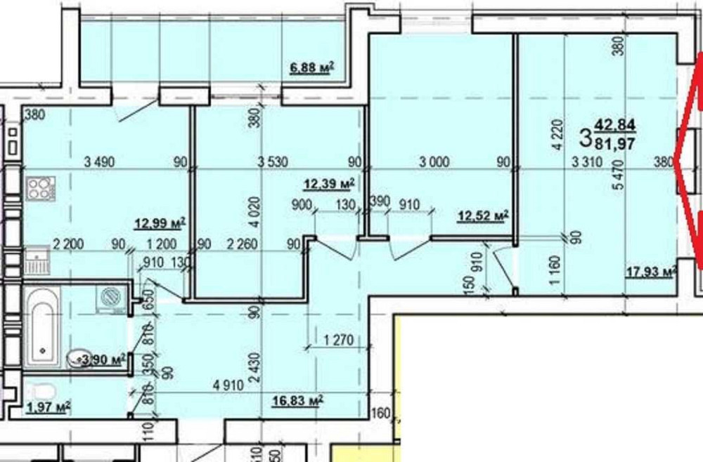 ЖК МИРА 3 продам 3-комн квартиру 82м2 в Новострое MV Харків - зображення 2