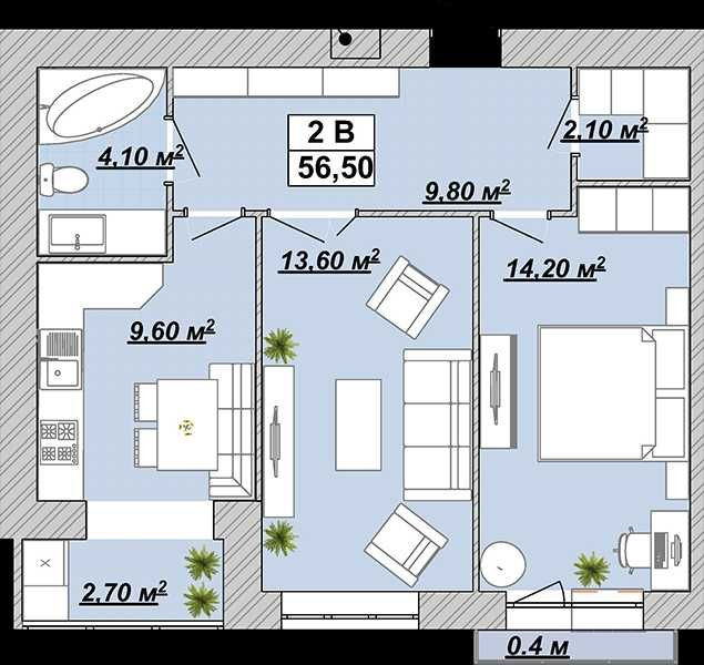 Двокімнатна квартира,центр,продам ЖР Княгинин,Васильянок-Галицька,2кім Ивано-Франковск - изображение 2