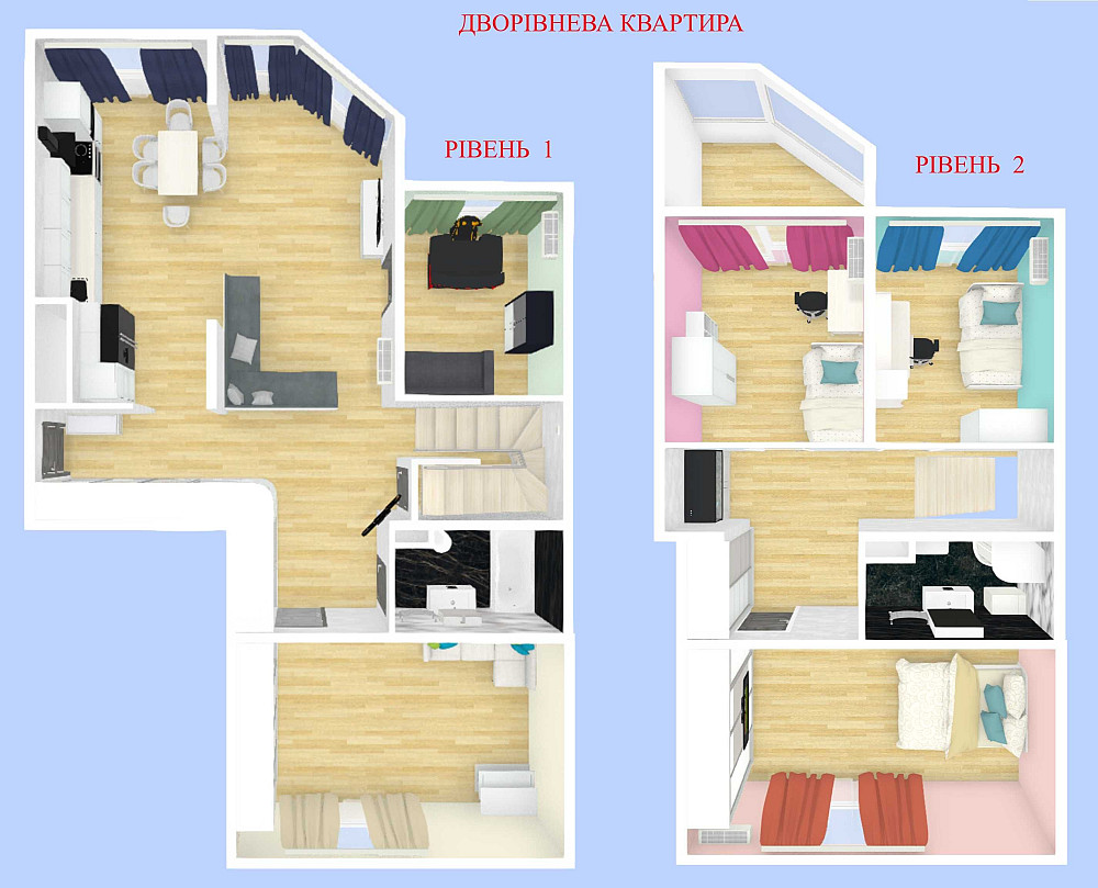 Дворівнева квартира з дизайн.ремонтом та системою автономності Киев - изображение 1