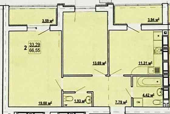 Продам 2-комн квартиру 66м2 в Новострое ЖК ГИДРОПАРК MV Харків