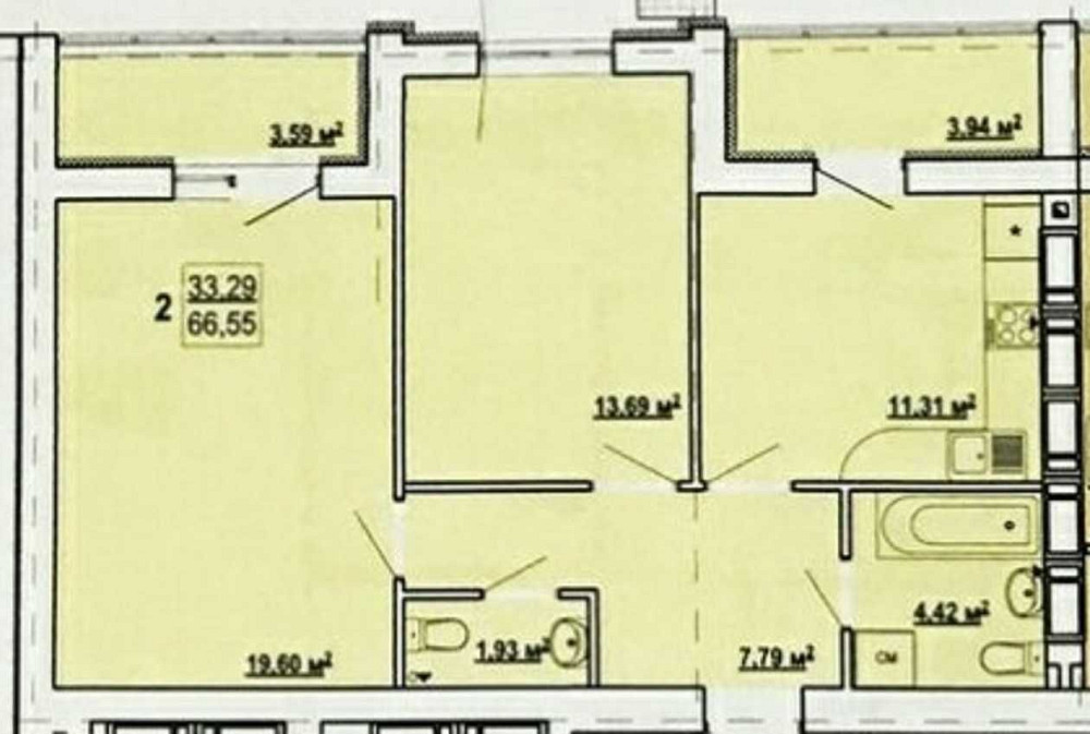 Продам 2-комн квартиру 66м2 в Новострое ЖК ГИДРОПАРК MV Харків - зображення 1