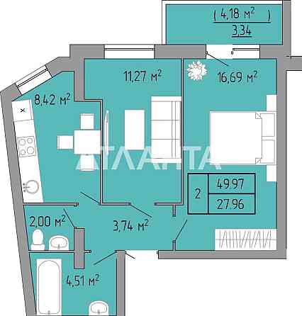 Двухкомнатная квартира в новом ЖК «Акварель 3» на Пишоновской Одеса