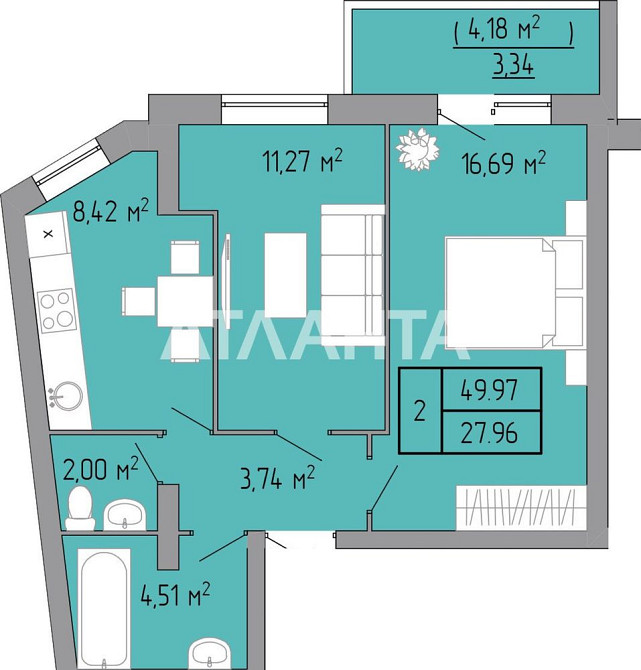 Двухкомнатная квартира в новом ЖК «Акварель 3» на Пишоновской Одеса - зображення 5