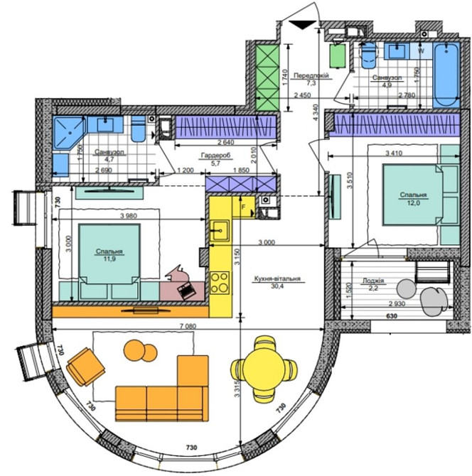 Найкраще планування! Євро 3-к квартира 79м2 Республіка Respublika Київ - зображення 2