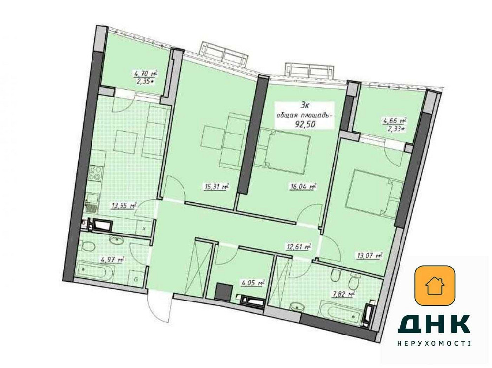 Большая трехкомнатная квартира с видом на море в ЖК "Атмосфера" Одеса - зображення 2
