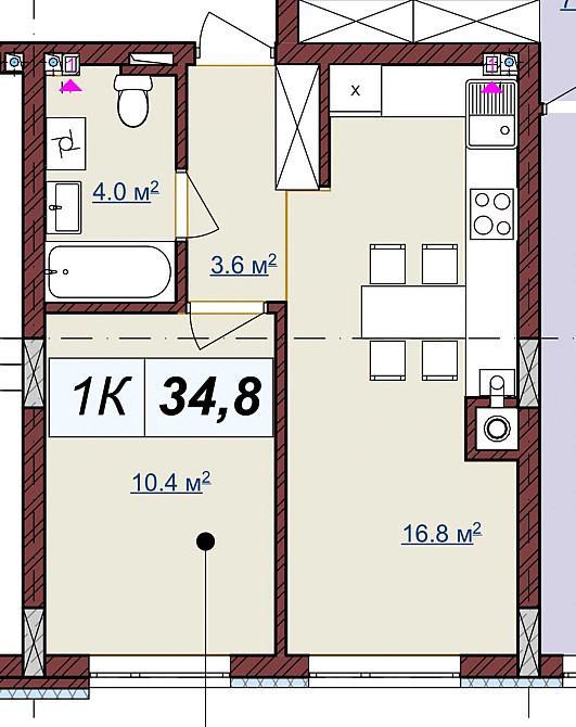 Однокімнатна квартира від забудовника Новий Львів Львів - зображення 3