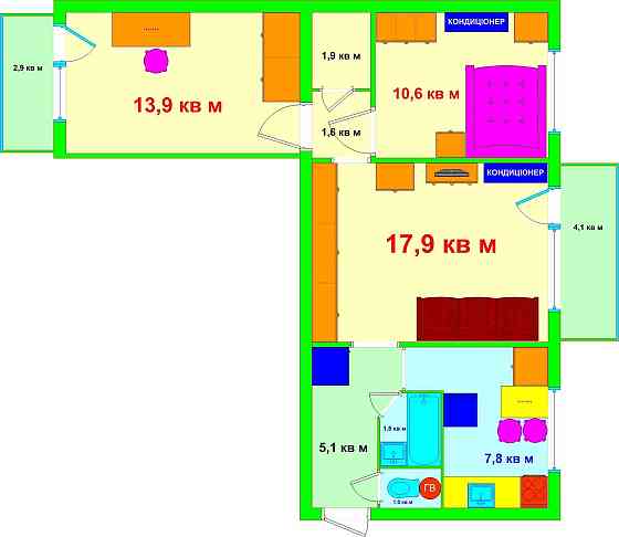 Оренда 3К 65:(18/14/11)/8 м2 8/9 Ентузіастів/Русанівка/Лівобережна Киев