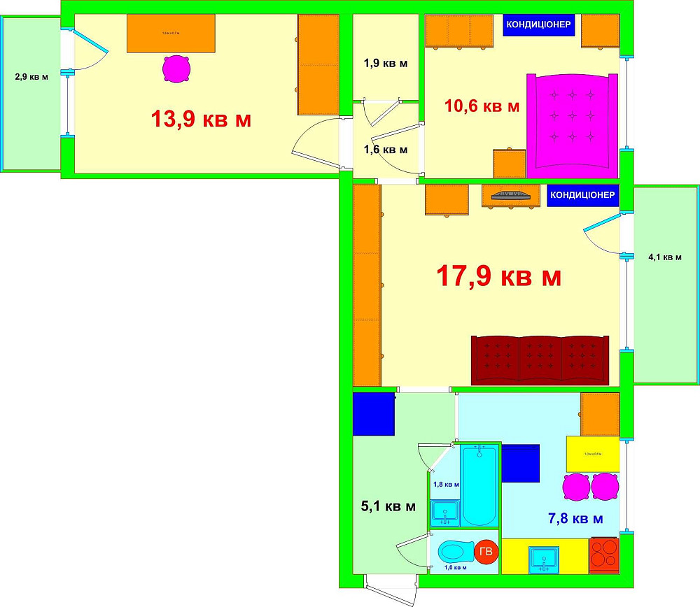 Оренда 3К 65:(18/14/11)/8 м2 8/9 Ентузіастів/Русанівка/Лівобережна Киев - изображение 1