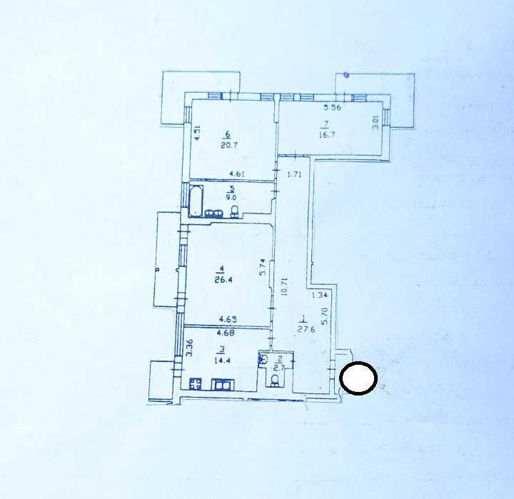Простора трикімнатна квартира 126 м.кв,Щербаківського, 52 Киев - изображение 2
