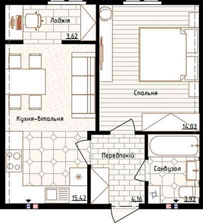 Вид на місто! 1-к квартира 41м2 ЖК Нова Англія Лондон Васильківська Киев