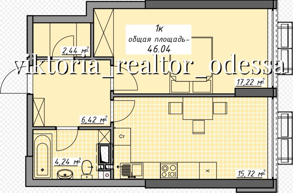 NEW•однокомнатная квартира 46м²  ЖК Атмосфера! Аркадия! Одесса - изображение 2