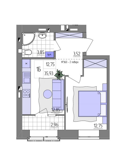 Продаж 1-но кімнатної квартири вул.Соборна..луцьке кільце Обарів - зображення 1