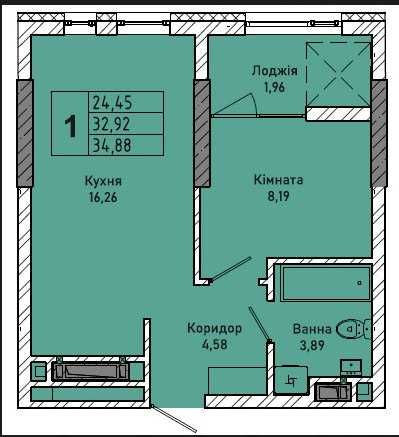 Продаж 1 кім.квартири в новобудові по вул. Миколайчука 38, Галжитлобуд Львів - зображення 3