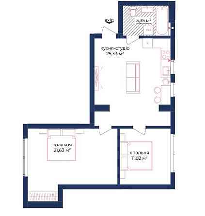 Роздільна 2-кімнатна в Києві | ЖК Нова Англія | Британський Квартал Київ