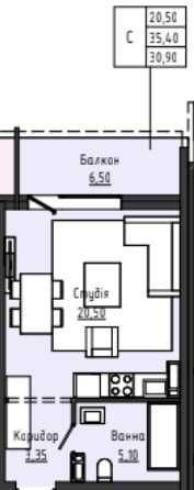 Продаж 1 кімнатної квартири район Довженка Розтермінування ЖК URBN Ивано-Франковск - изображение 6