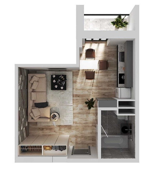 1 комнатная квартира-студия новый дом Фонтан море Одеса - зображення 5