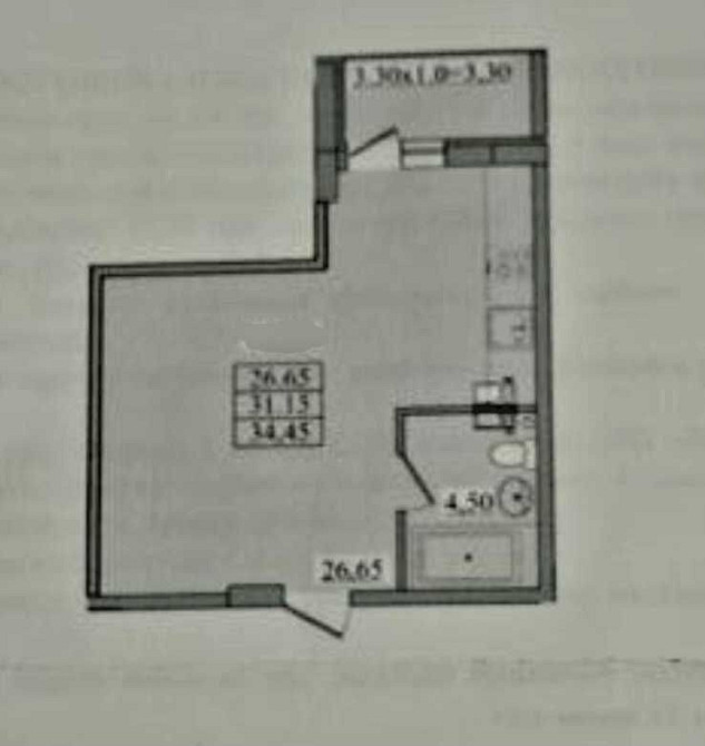 1 комнатная квартира-студия новый дом Фонтан море Одеса - зображення 4