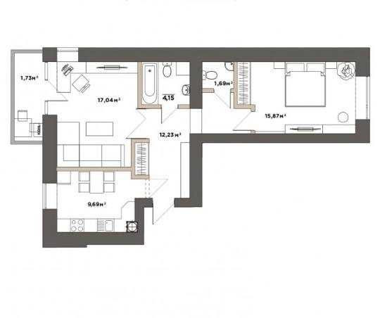 2К Квартира 63м² ЖК Парк Резидентс Софіївська Борщагівка - зображення 4