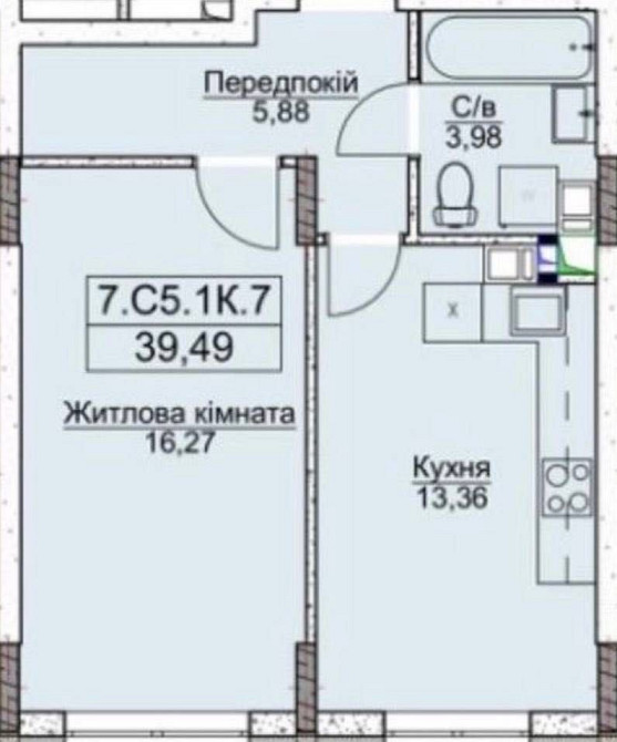 РЕАЛЬНА повноцінна 1к квартира за супер ціною Буча - изображение 6