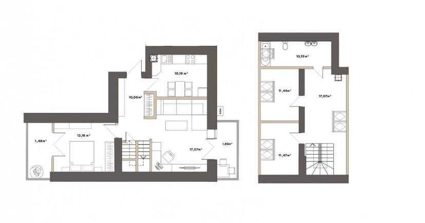 Дворівнева квартира з терасою на даху Софіївська Борщагівка - зображення 2
