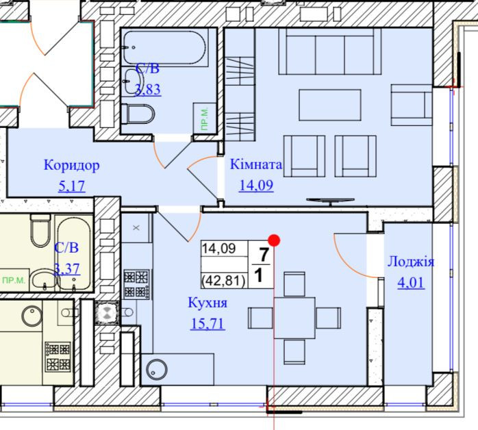єОселя/1-кімнатна від забудовника/Ходосівка Ходосівка - зображення 3