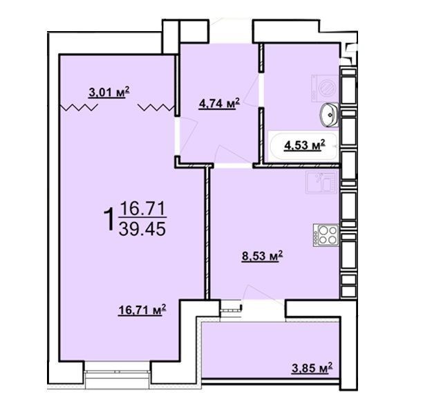 Продам одномнатную квартиру в новострое ЖК Мира 3 дом 16.L Харків - зображення 2