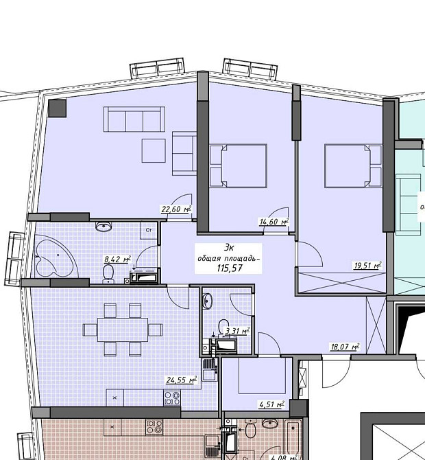 3х ком квартира в Аркадии ЖК Атмосфера сек.4 только сдали. Odesa - photo 1
