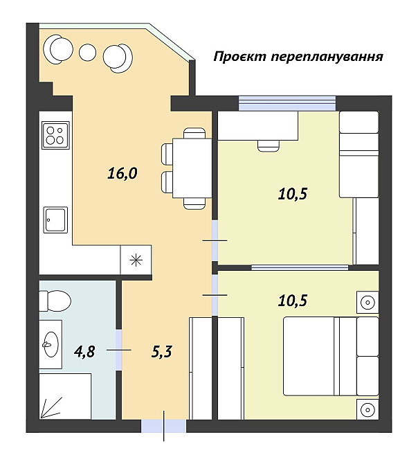 продаж 2к квартири ЖК Одеський квартал Будматеріали входять у вартість Крюковщина - изображение 2