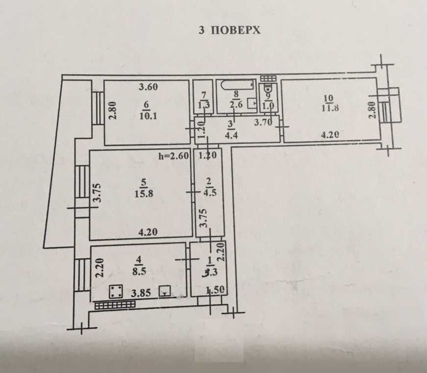 3-кімнатна квартира, Фонтанська дорога/ Посмітного, Фонтан Одеса - зображення 8