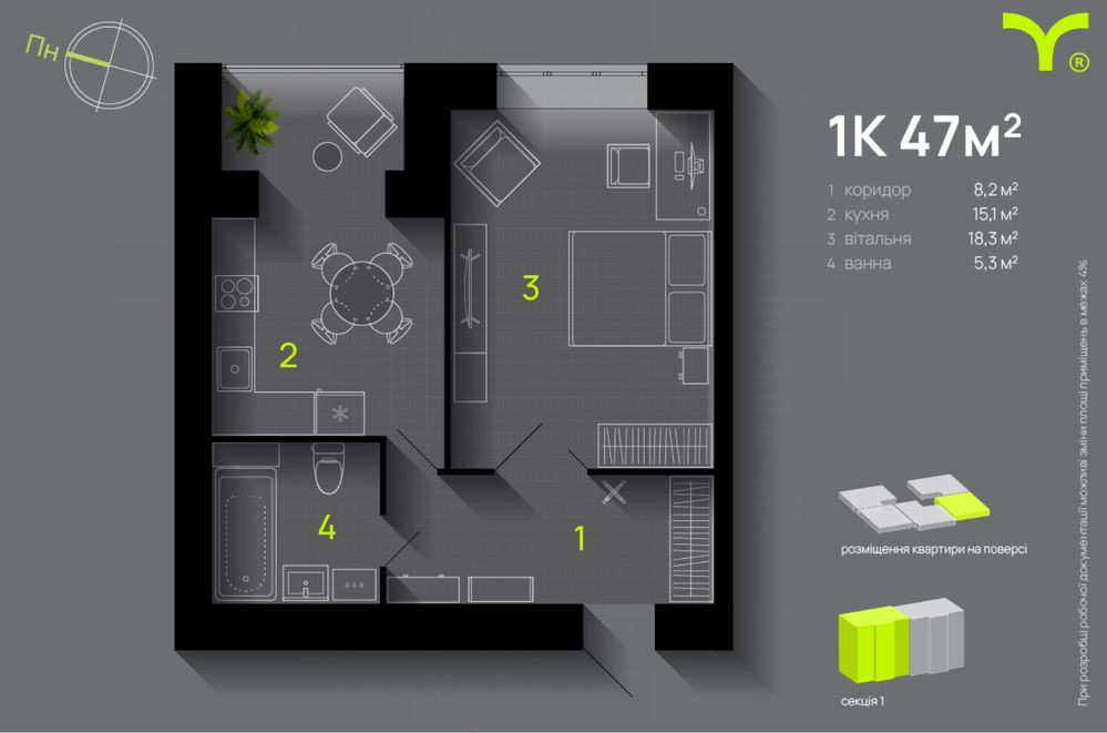 1 кімнатна квартира в цегляному будинку.  єОселя Івано-Франківськ - зображення 1