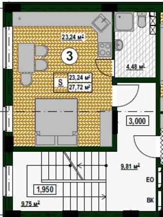 Однокімнатне сучасне житло студія. Деснянський район. Київ