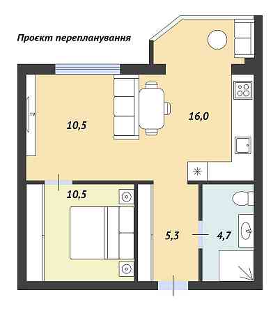 продаж 1к квартири ЖК Одеський квартал Крюківщина Ремонт "під чистову" Крюковщина