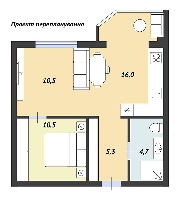 продаж 1к квартири ЖК Одеський квартал Крюківщина Ремонт "під чистову" Крюковщина - изображение 3