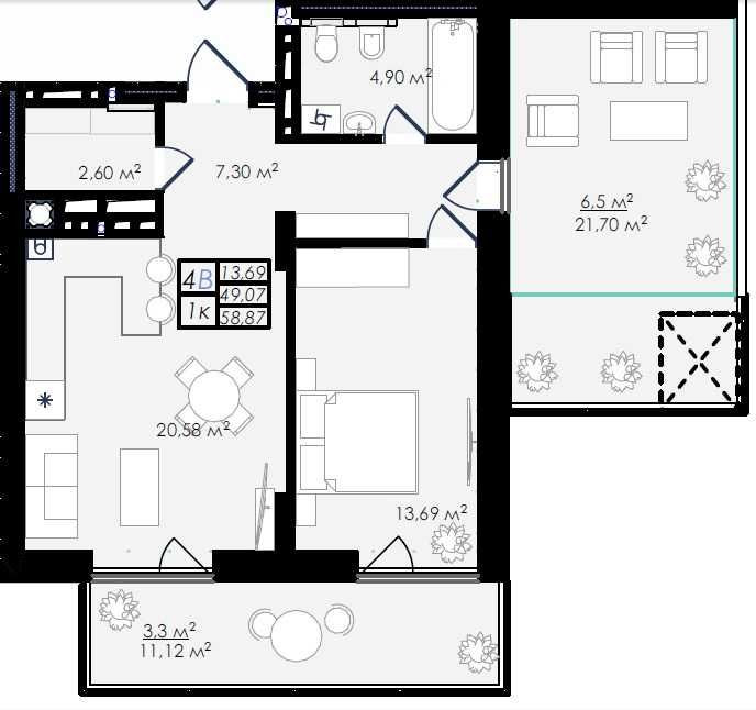 Продаж 2-кім квартири з терасою по вул Стрийській від забудовника Львів - зображення 6