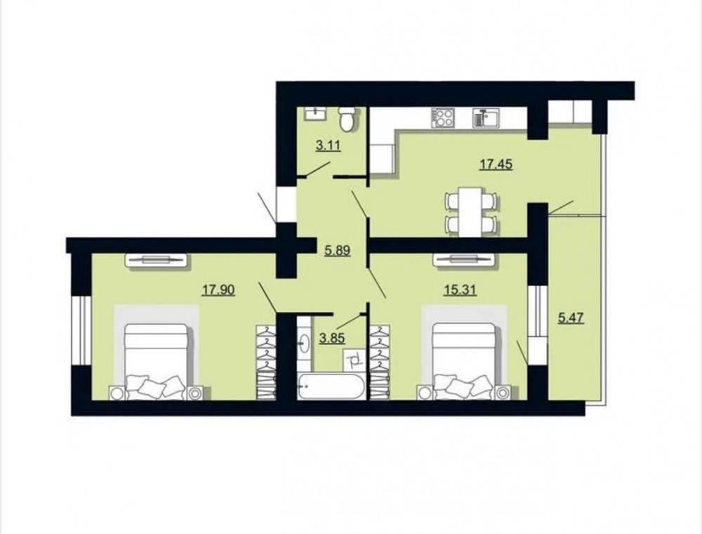 Без комісії ! Продаж 2-кімнатної квартири, ЖК «Західна Вежа» Львів - зображення 3