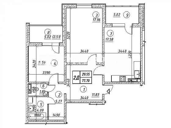 2-3 кімнатна квартира. ЖК Вудсторія. Ремонт. метро поруч Киев
