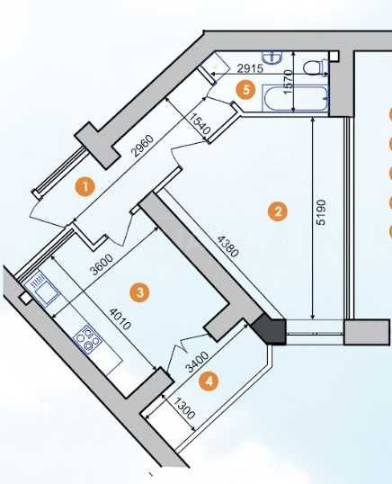 Велика однокімнатна квартира 47.8 м.кв, в готовому будинку Ивано-Франковск - изображение 2