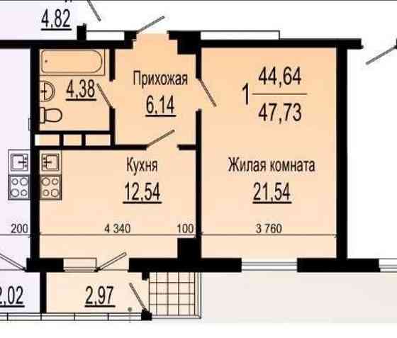 ЖК Павловский квартал! 7 секция! СДАН! Стр сост. 1к  49 м2 Харків