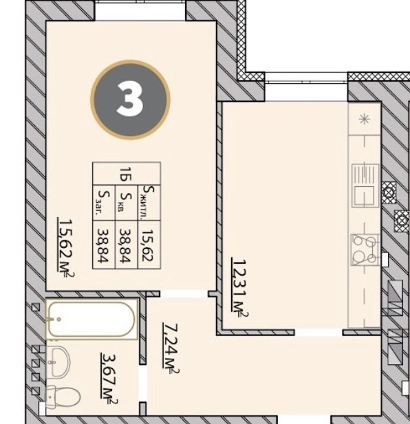 Терміновий продаж!1к 40 м2 за 36500$ Ціна реальна ЖК Молодість Ирпень - изображение 1