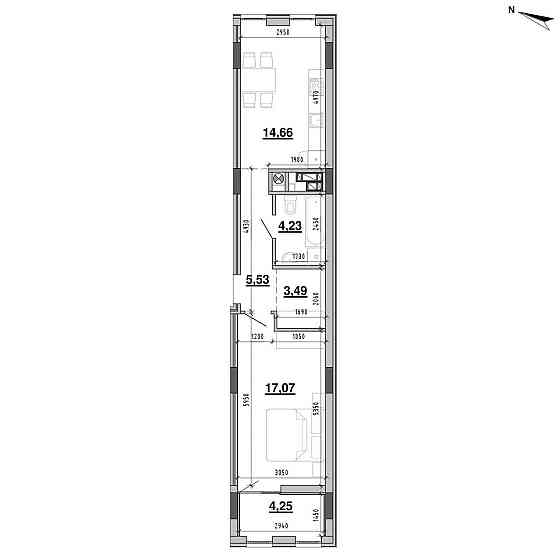 Продаж однокімнатної квартири +  кухня вітальня по вул. Новознеенська Львов