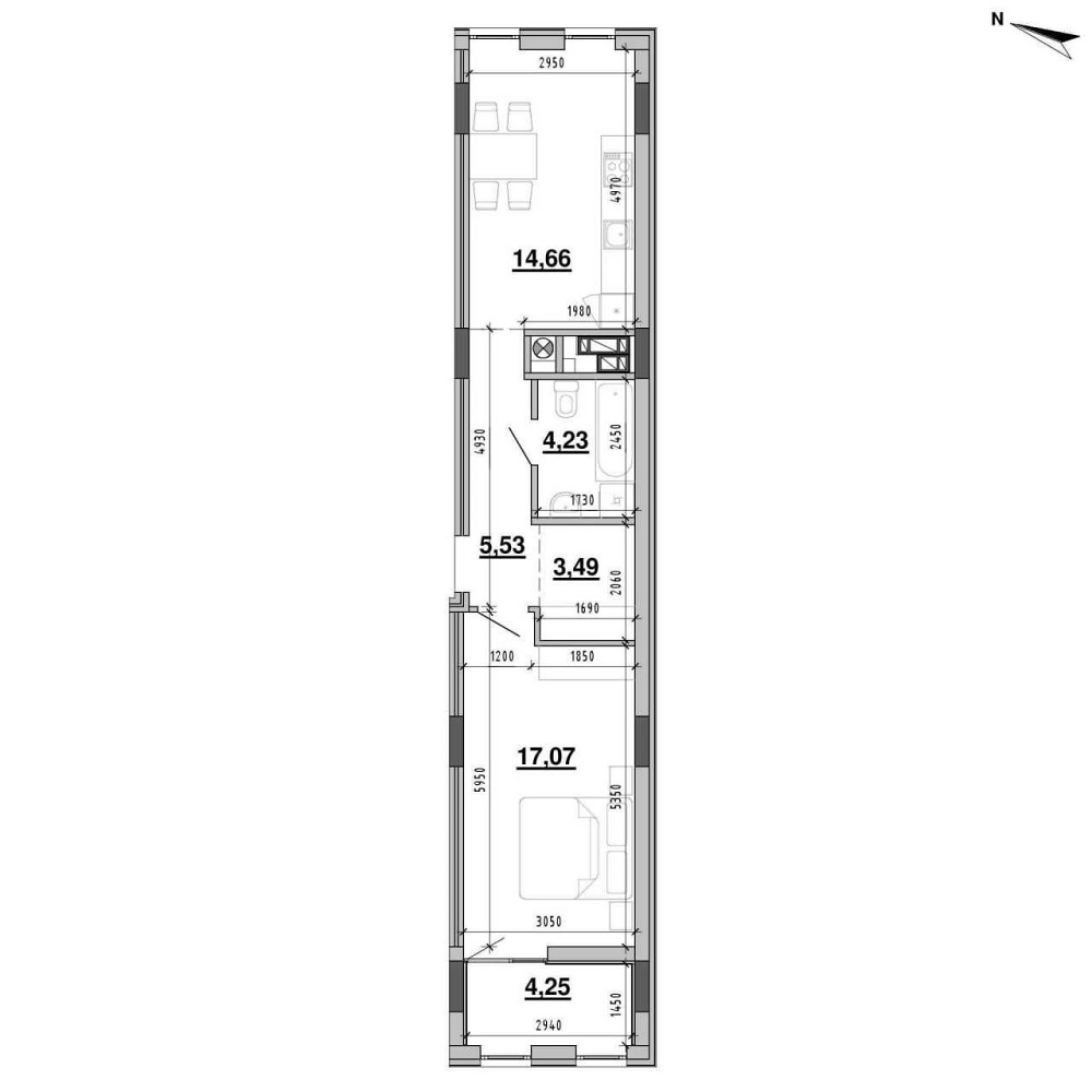 Продаж однокімнатної квартири +  кухня вітальня по вул. Новознеенська Львів - зображення 3