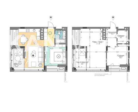 ПРОДАЖ 52,7 м2, 1-кімн квартира, ЖК UNIT.Home Юніт Хоум! БЕЗ КОМІСІЇ Київ