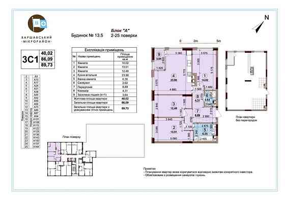 Вигідно! Переуступка! 3-к квартира 90м2 ЖК Варшавський Плюс Виноградар Київ