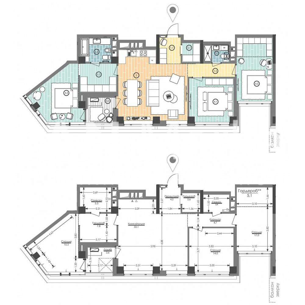 ПРОДАЖ 110,1 м2, 3-кімн квартира, ЖК UNIT.Home Юніт Хоум! БЕЗ КОМІСІЇ Київ - зображення 2