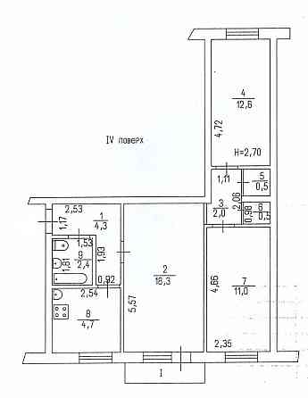 3-х комнатная на ФОНТАНЕ - 4ст. Большого Фонтана Одеса